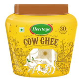 Pure Premium Cow Ghee By Heritage | Good Source Of Protein Fiber Healthy Pure Desi Cow Ghee Perfect For Parathe | (500ml) 16.9 Ounce | Jar Pack